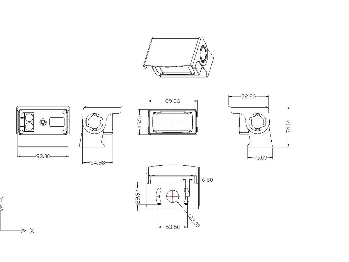 backup camera install size